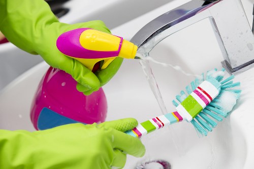 Team member completing a risk assessment before cleaning